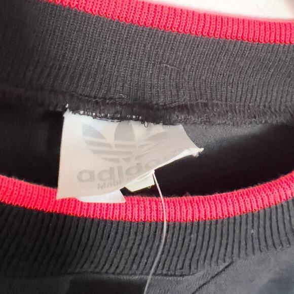 Vintage NWT Adidas Sweatshirt Mens Large Black Neon Embroidered 90's Deadstock - Picture 3 of 8